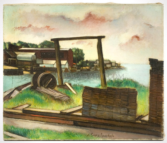 Simka Simkhovitch, Indian Point, Grass Island, Old Greenwich
Connecticut
Simka Simkhovitch (1893 to 1949)
Oil on canvas, entire view